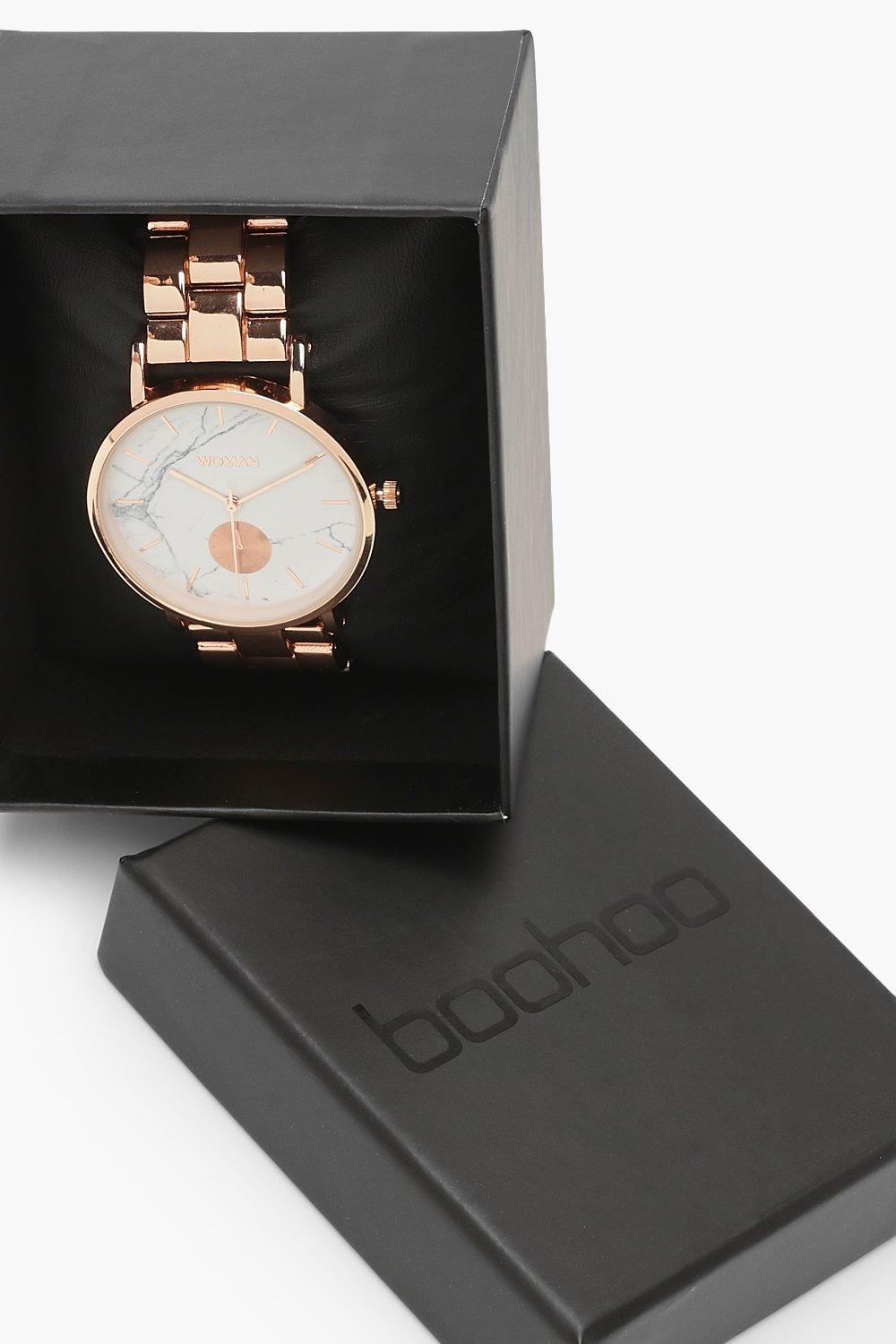 Rose gold watch 2025 marble face